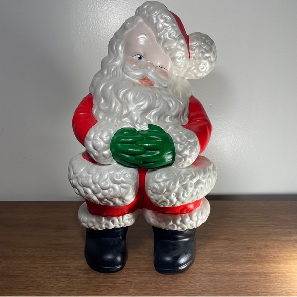 Large Vintage 14 1/2 Inch Atlantic Mold Ceramic Winking Santa Christmas Decor - Picture 6 of 15